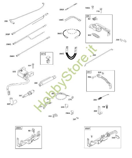 B - Armatura, elementi di comando, impianto elettrico, molla regolatore, candela di accensione B&S - 10 €¦ 104M05-0024-H1 brand Stihl